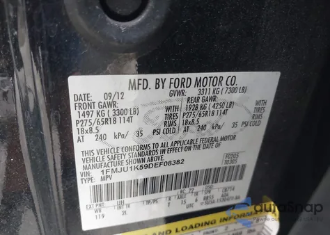 2013 Ford Expedition Limited из США, поврежденный, VIN 1FMJU1K59DEF08382